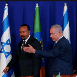 Le premier ministre ethiopien Abiy Ahmed avec Benyamin Netanyahu