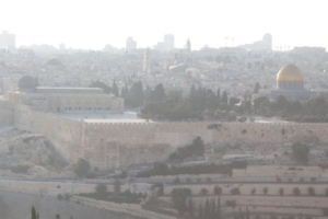 Vue de la Mosquée Al Aqsa de Jérusalem du Mont des Oliviers