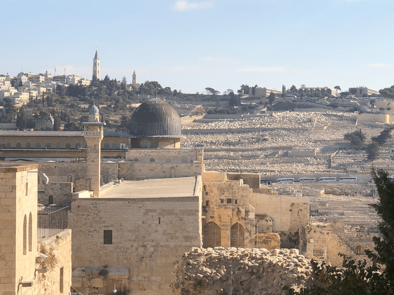 La Mosquée Al Aqsa à Jérusalem et le mont des Oliviers
