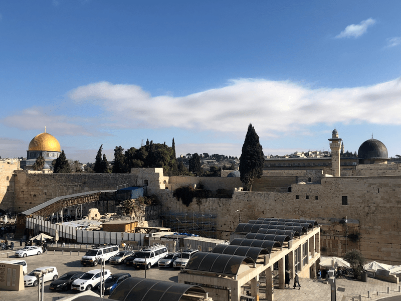 Vue sur le Kotel (mur des Lamentations) et de la Mosquée Al Aqsa à Jérusalem