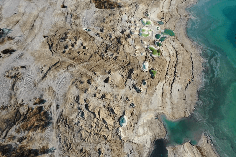 La mer morte vue d'en haut via un drone