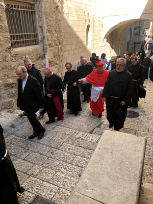 Religieux sur la Via Dolorosa a Jérusalem